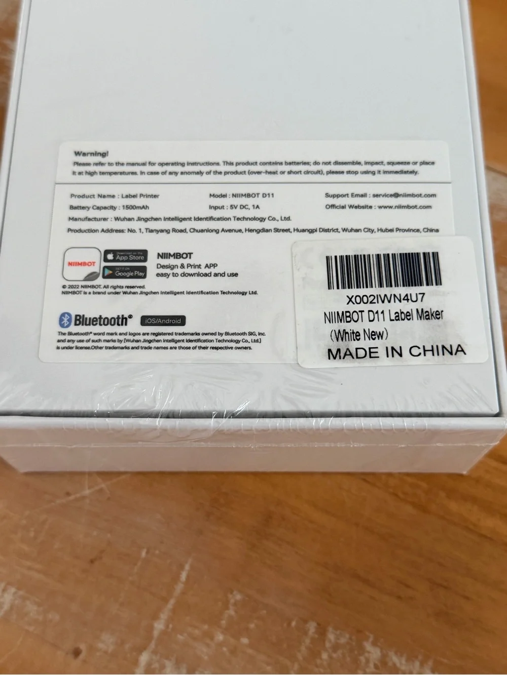 NIIMBOT D11 Portable Bluetooth Wireless Thermal Label Printer White New/Sealed